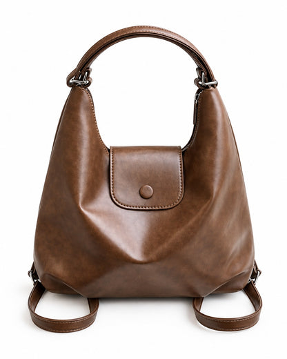 Soft Leather Hobo Backpack