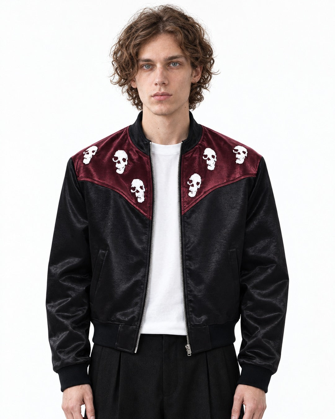 Skull Embroidered Short Jacket