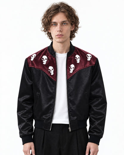 Skull Embroidered Short Jacket