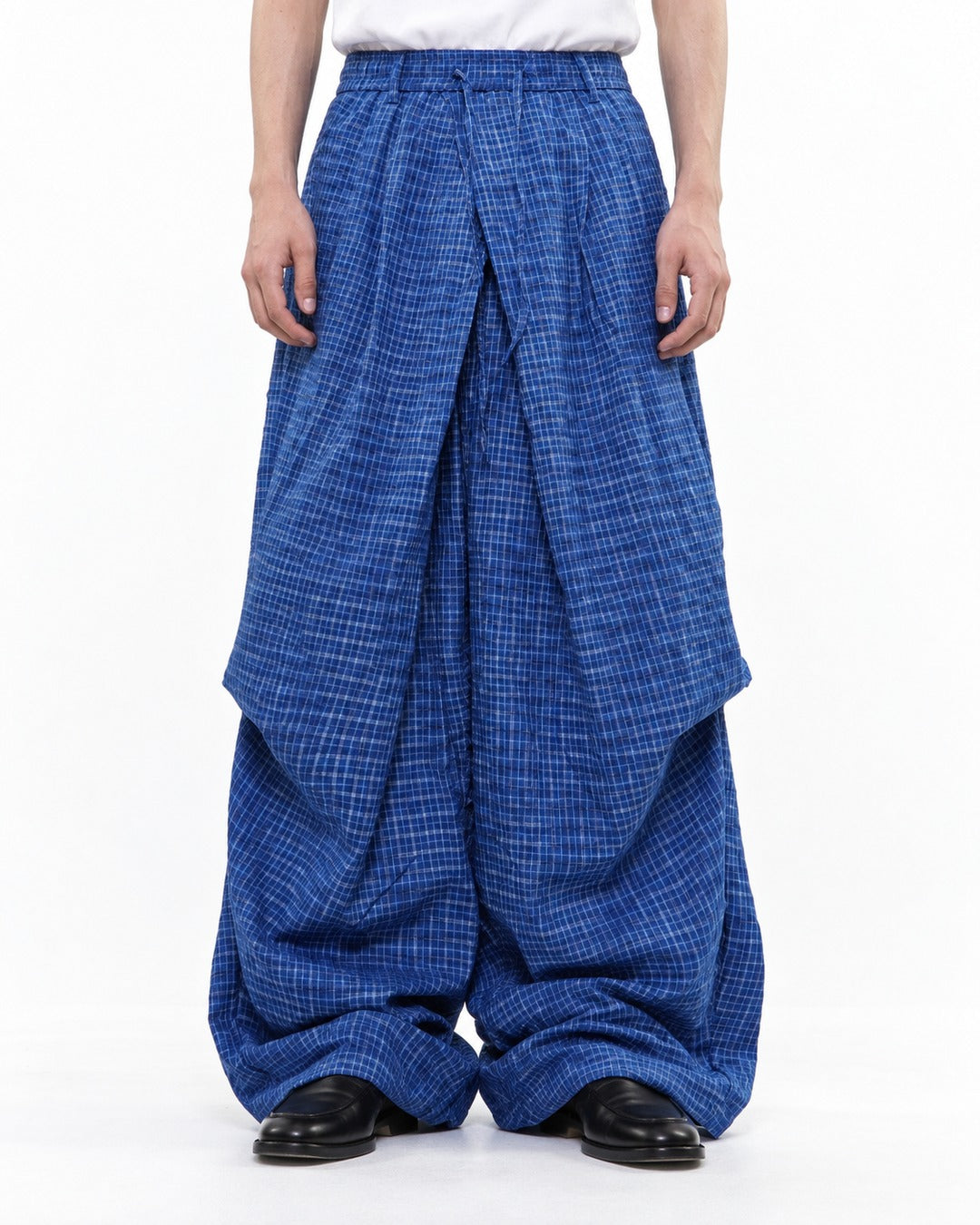 Plaid Wide-Leg Pants