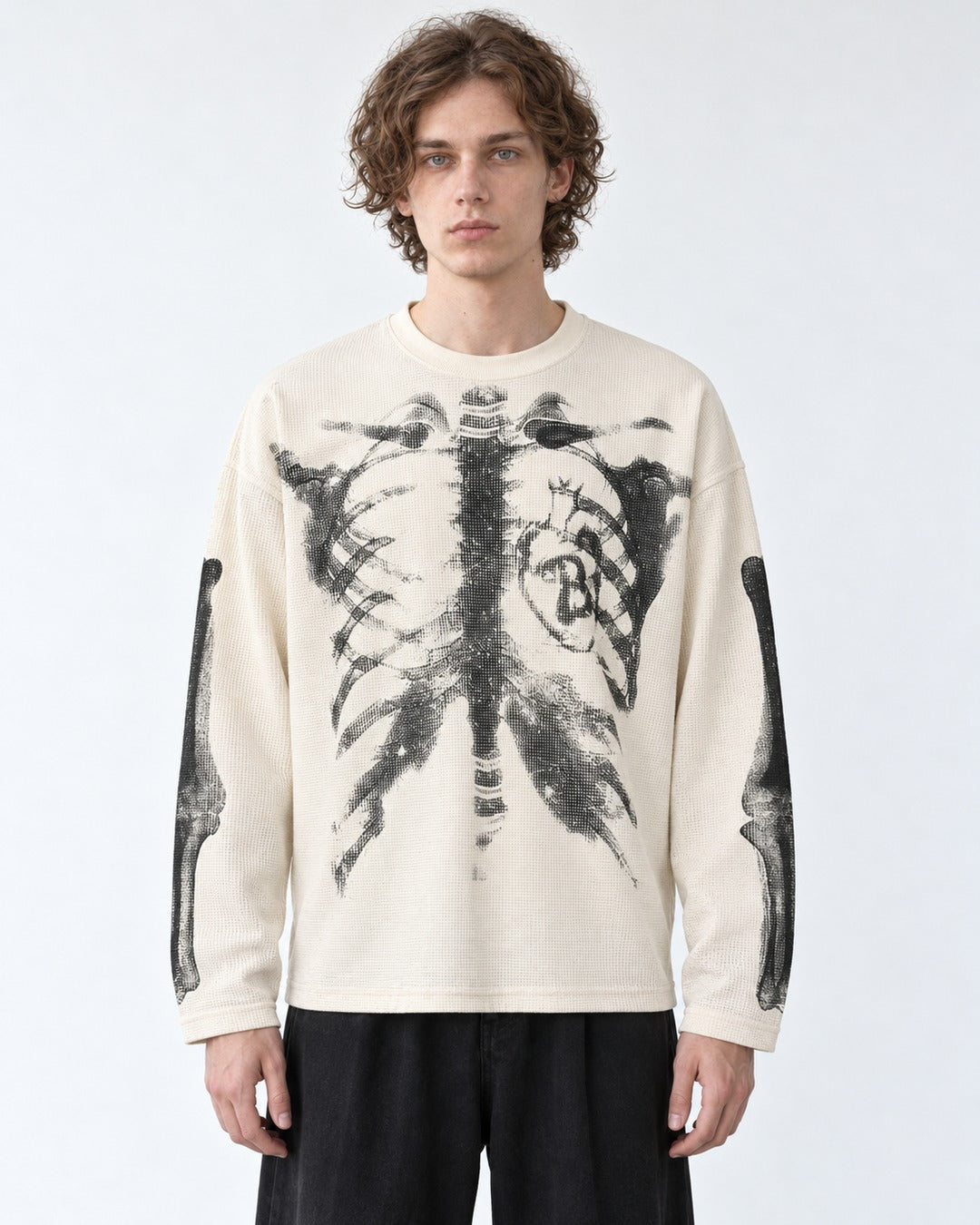 X-Ray Skeleton Print Long Sleeve Tee