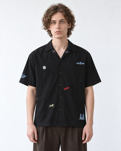 Camp Collar Embroidered Shirt