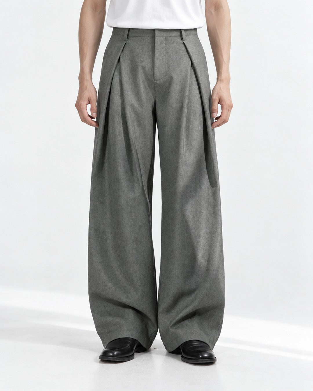 Deep-Pleat Wide Trousers