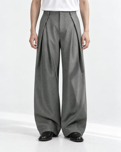 Deep-Pleat Wide Trousers