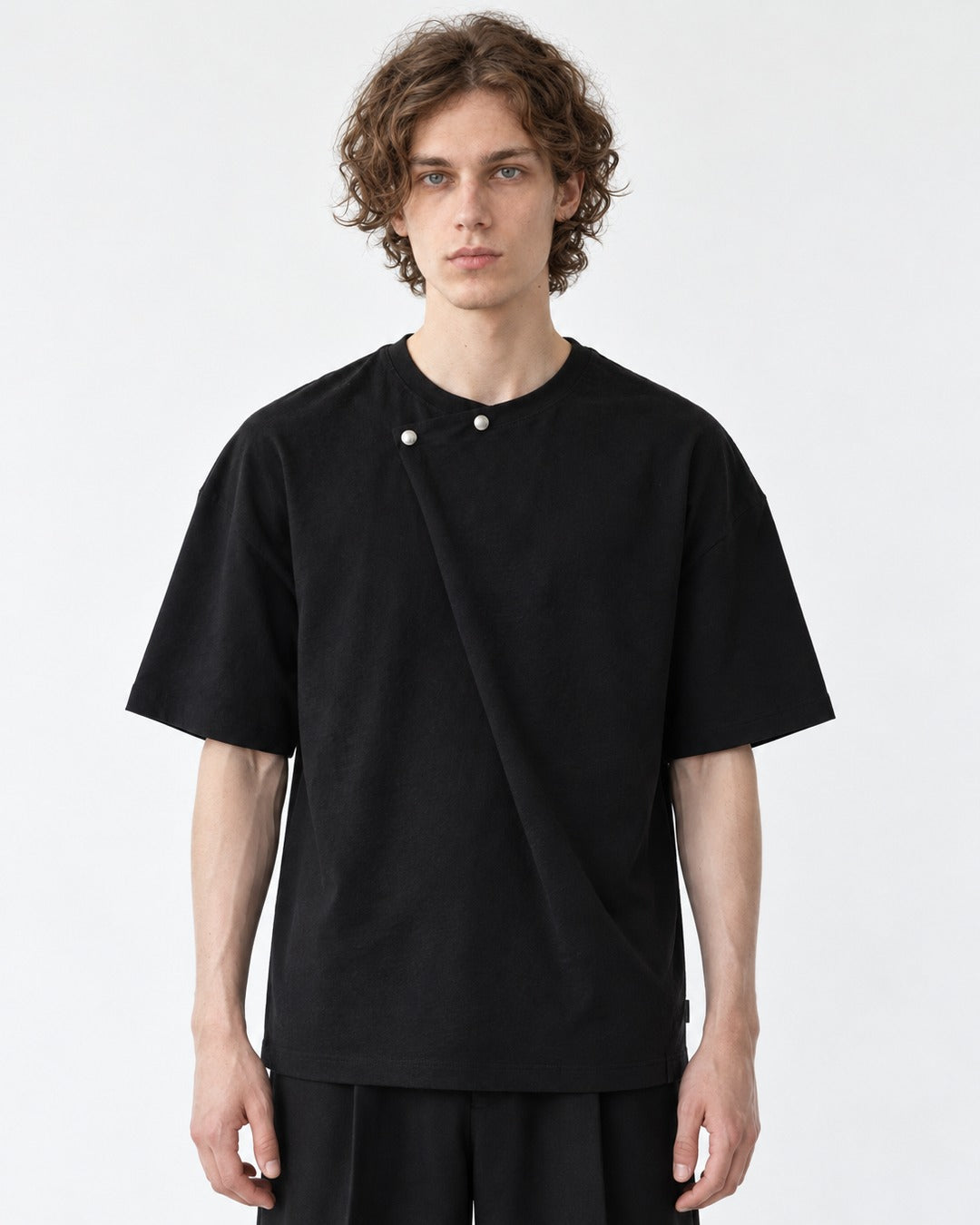 Tee with Snap Collar Detail