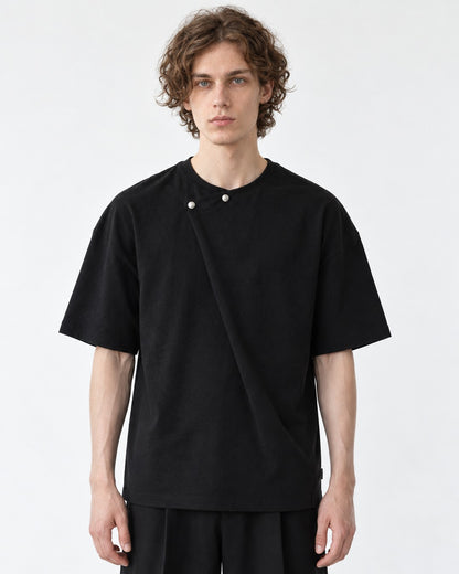 Tee with Snap Collar Detail