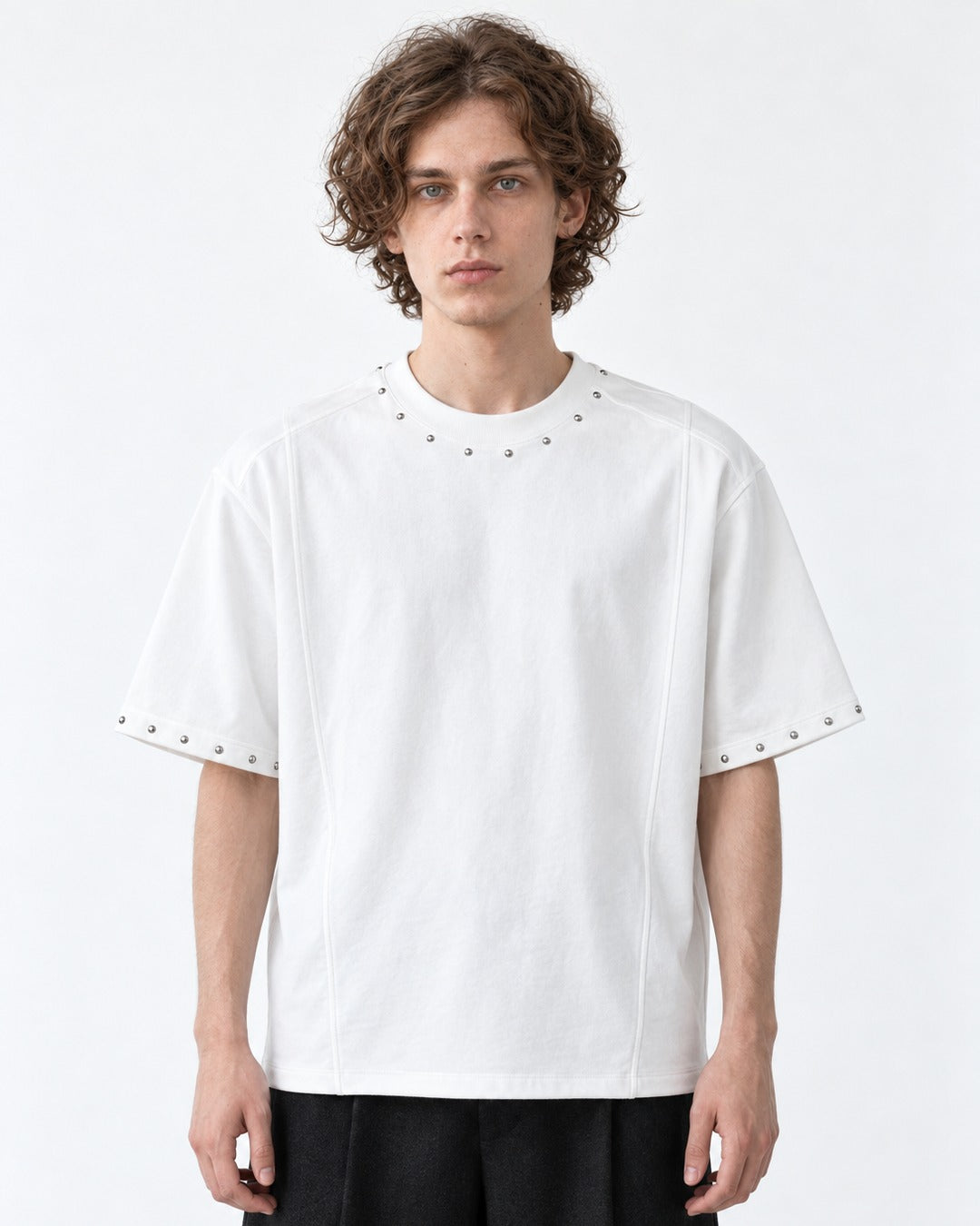 Metal Bead Trim T-Shirt