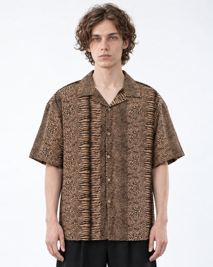 Leopard Cuban Collar Shirt