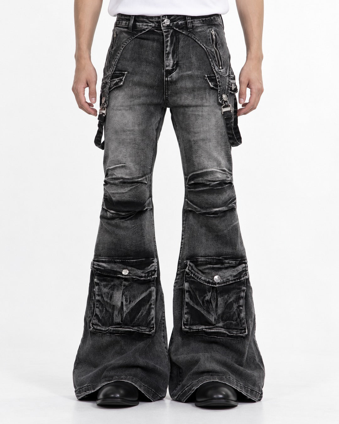 Punk Flared Denim Pants