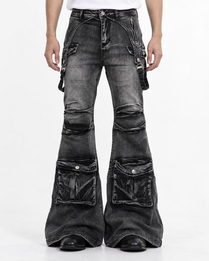 Punk Flared Denim Pants