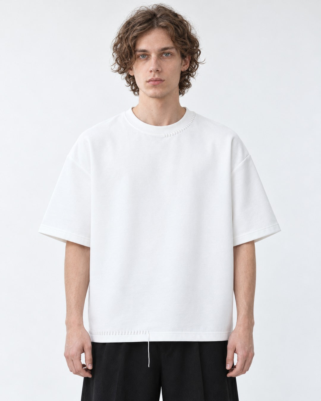 Hand-Stitched Collar and Hem Tee
