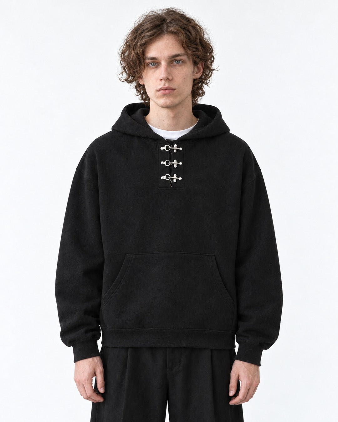 Triple Clasp Neck Hoodie