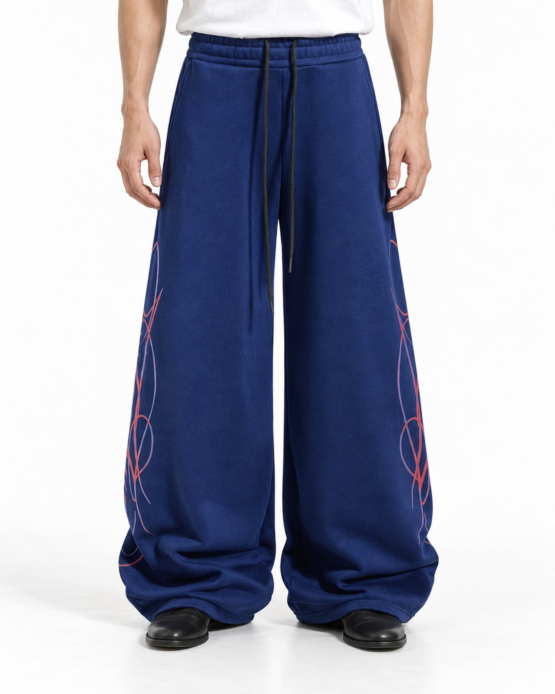 Pinstripe Line Art Wide Sweatpants