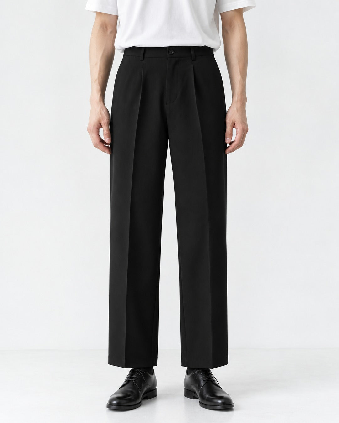 Pleated Wide-Leg Dress Pants