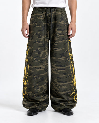 Pinstripe Line Art Wide Sweatpants