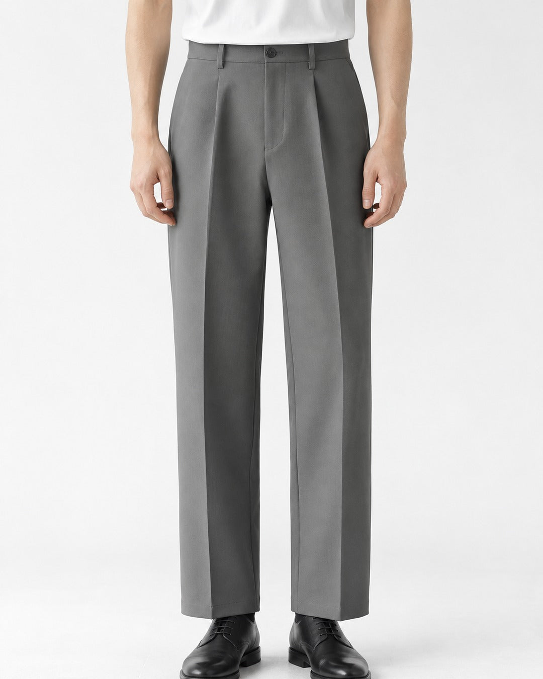 Pleated Wide-Leg Dress Pants