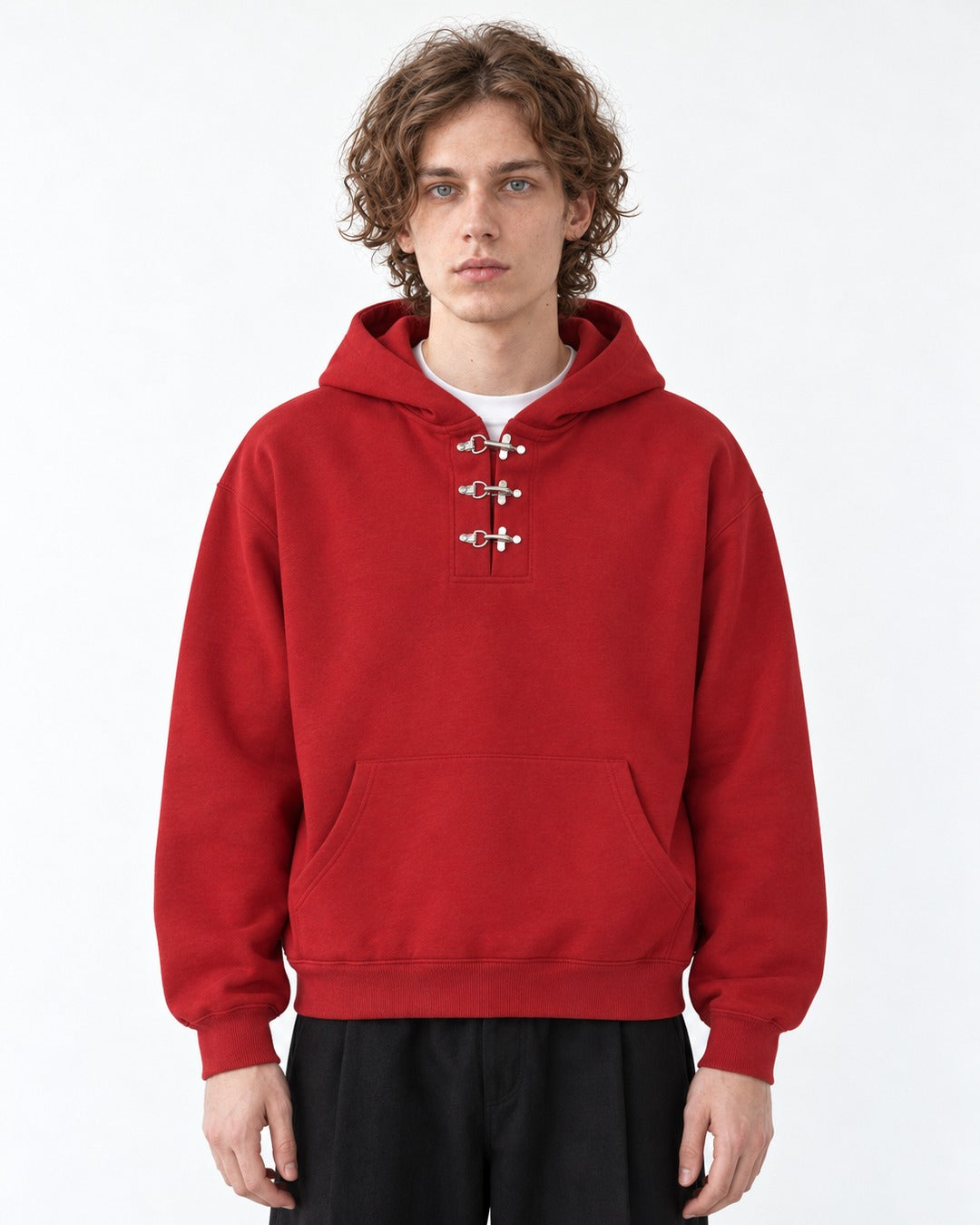 Triple Clasp Neck Hoodie