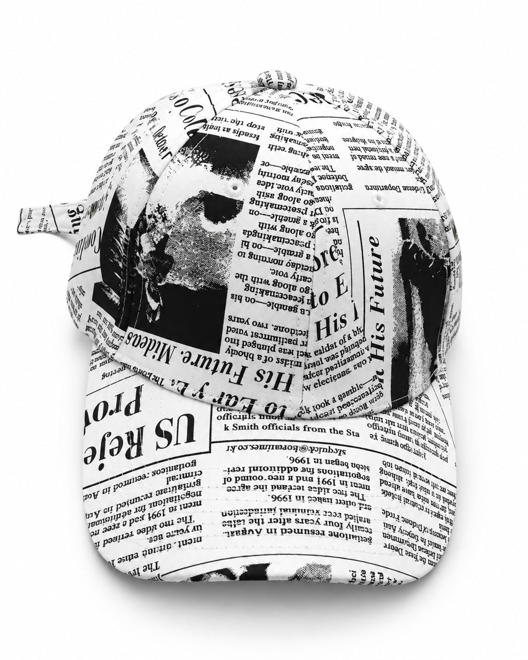 Newspaper Print Baseball Cap