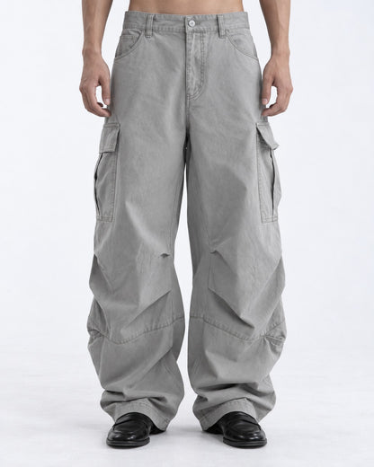 Sleeveless Pocket Shirt and Pleated Cargo Pants Set