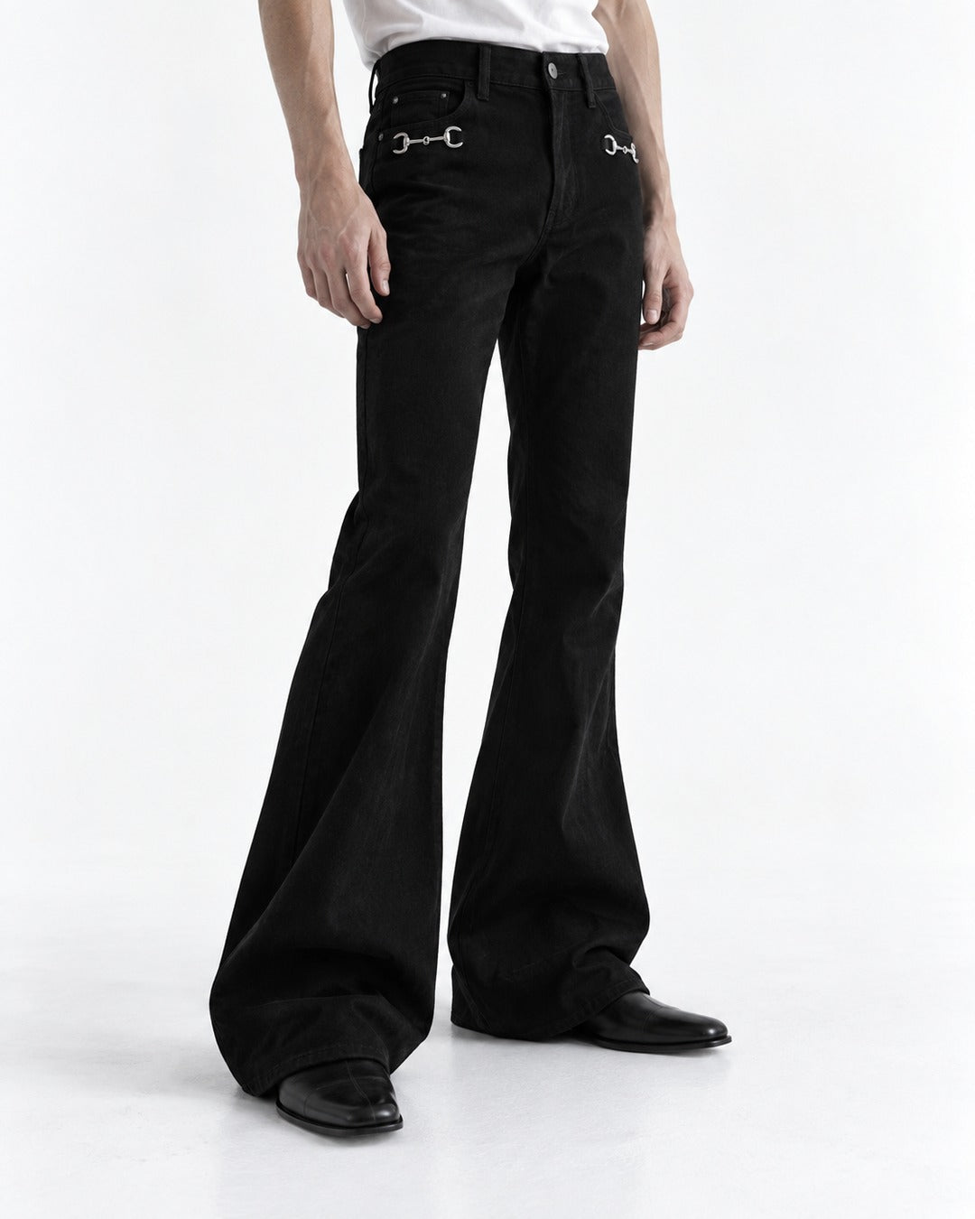Chain-Link Flared Trousers