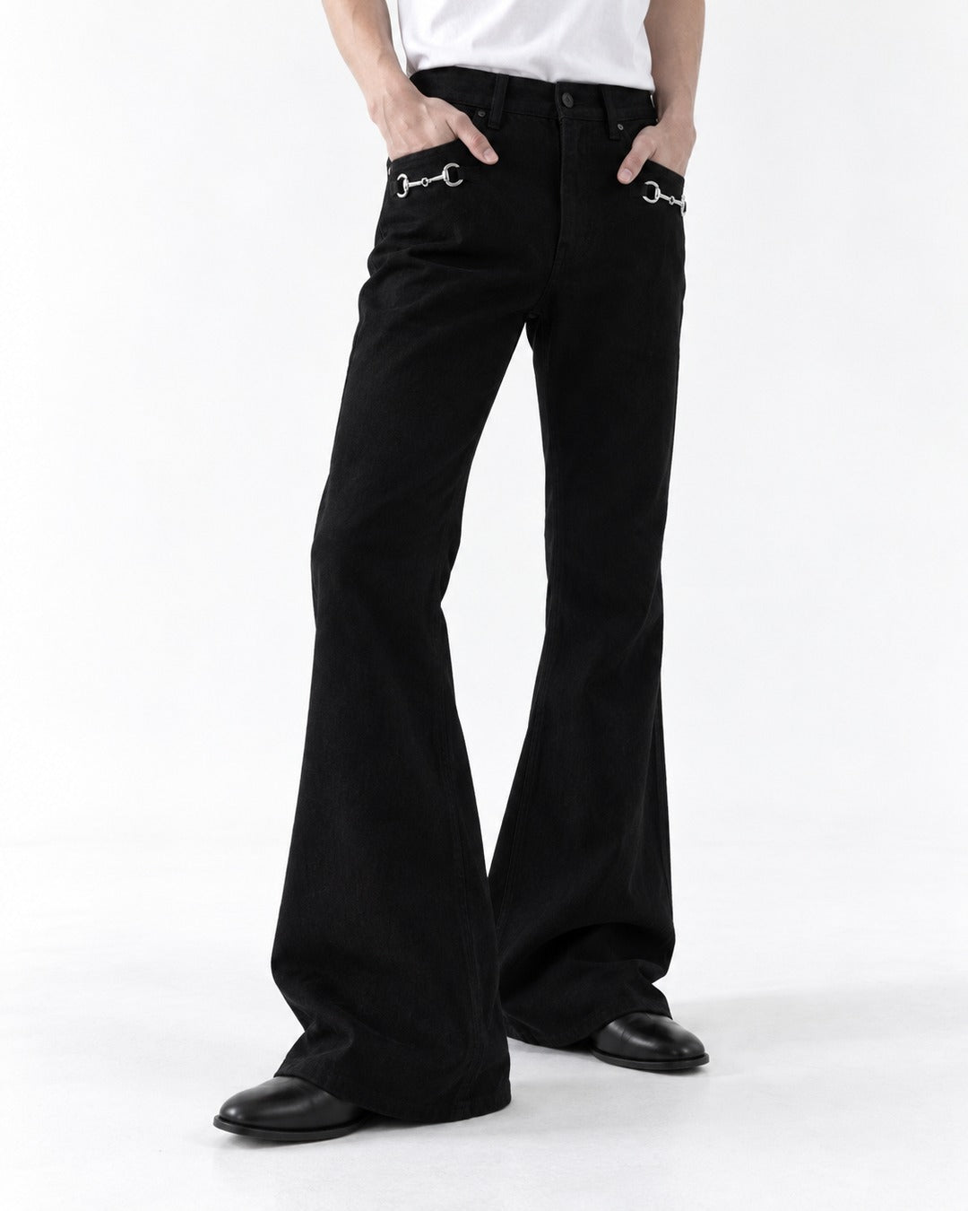 Chain-Link Flared Trousers