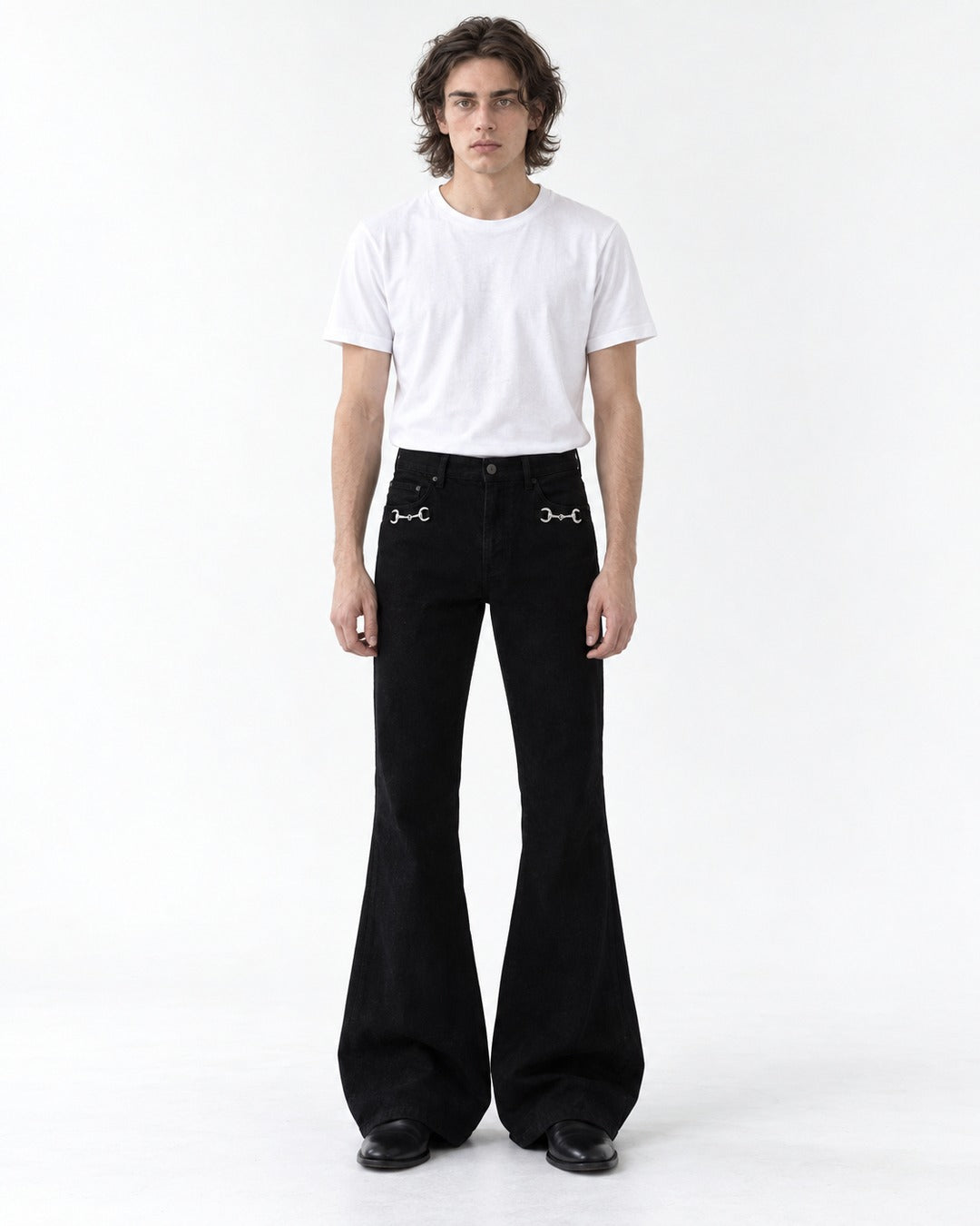 Chain-Link Flared Trousers