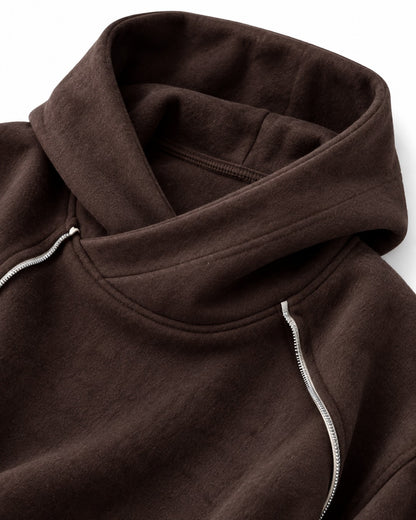 Asymmetric Piped Hoodie
