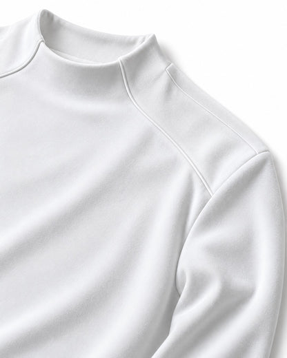 Asymmetric Stand Collar Slim-Fit Top