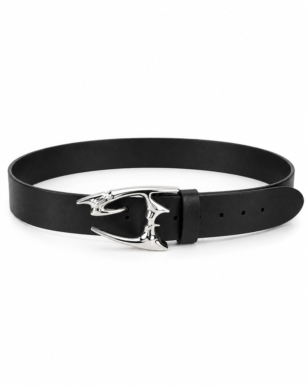 Sculptural Metal-Buckle Belt