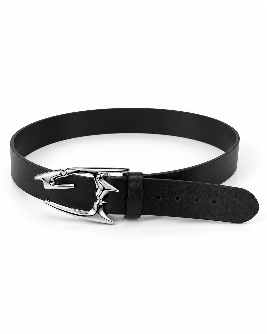 Sculptural Metal-Buckle Belt