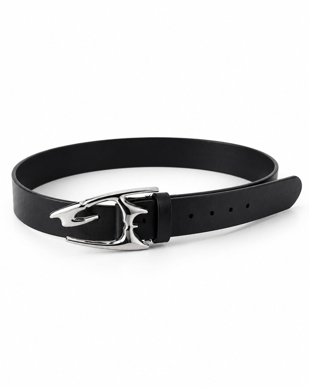 Sculptural Metal-Buckle Belt