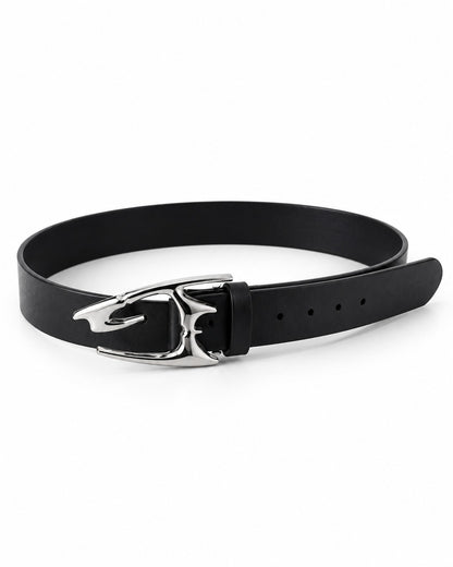 Sculptural Metal-Buckle Belt