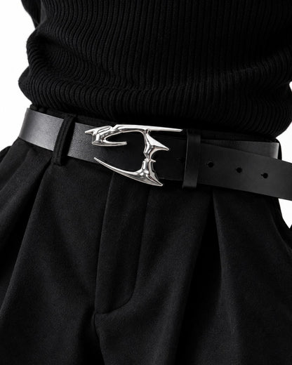 Sculptural Metal-Buckle Belt