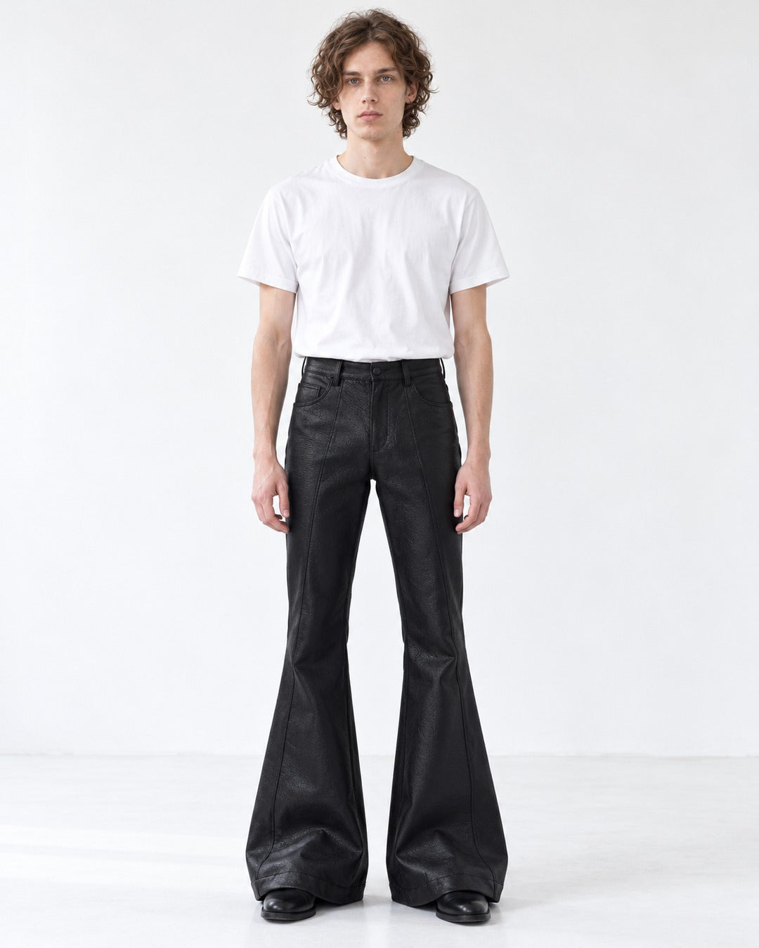Pin-Tuck Flared Pants