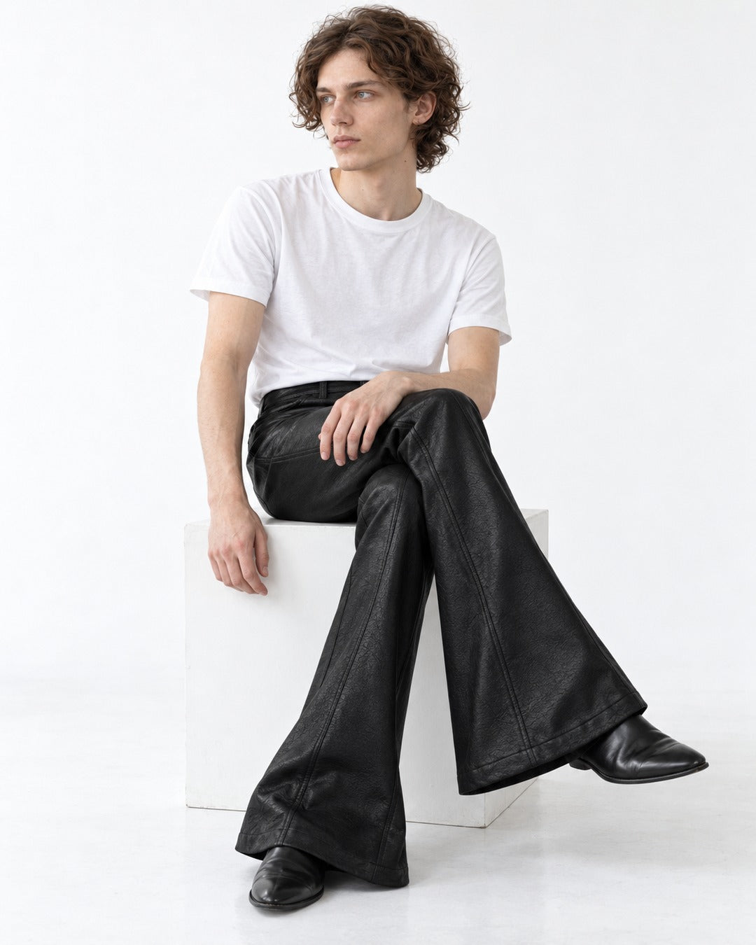 Pin-Tuck Flared Pants