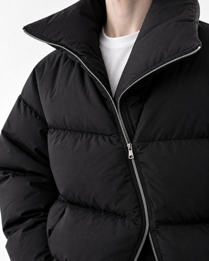 High-Collar Cropped Puffer Jacket