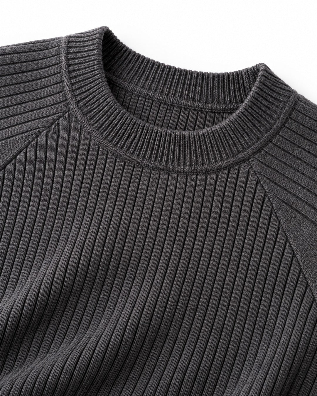 Ribbed Crew Neck Slim-Fit Sweater