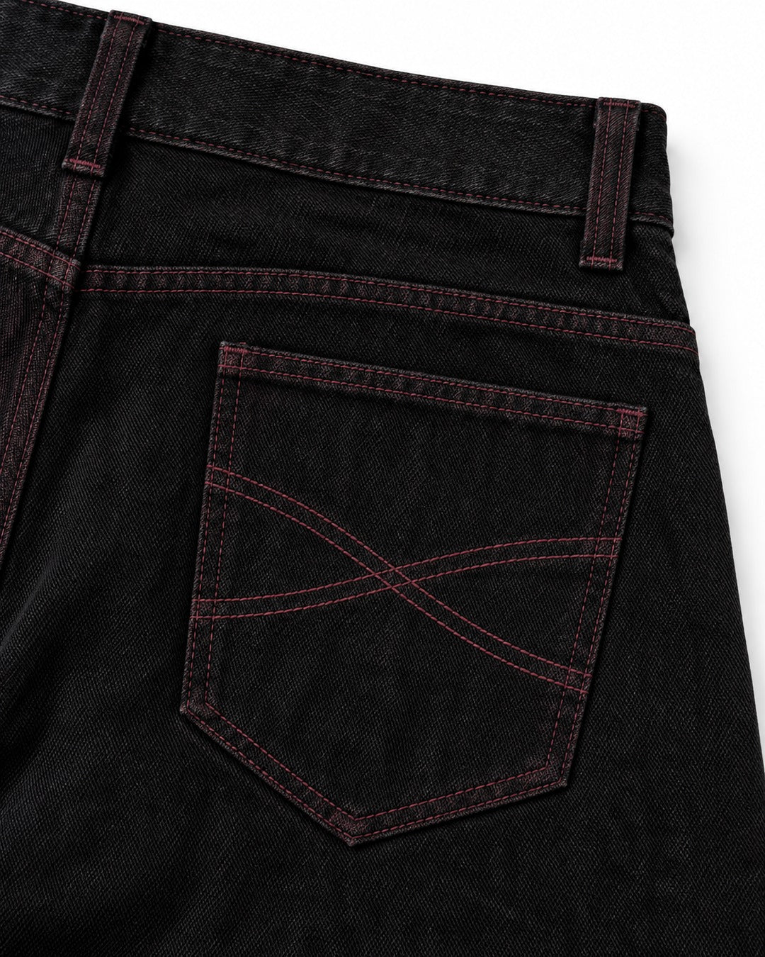 Contrast-Stitch Wide-Leg Jeans