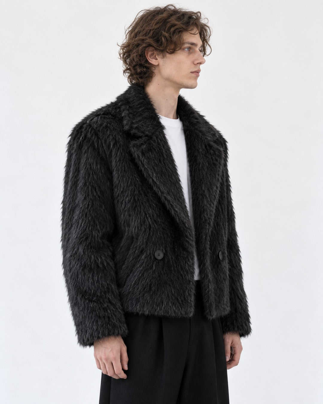 Double-Breasted Notch Collar Coat