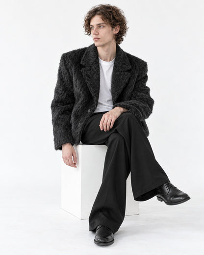 Double-Breasted Notch Collar Coat