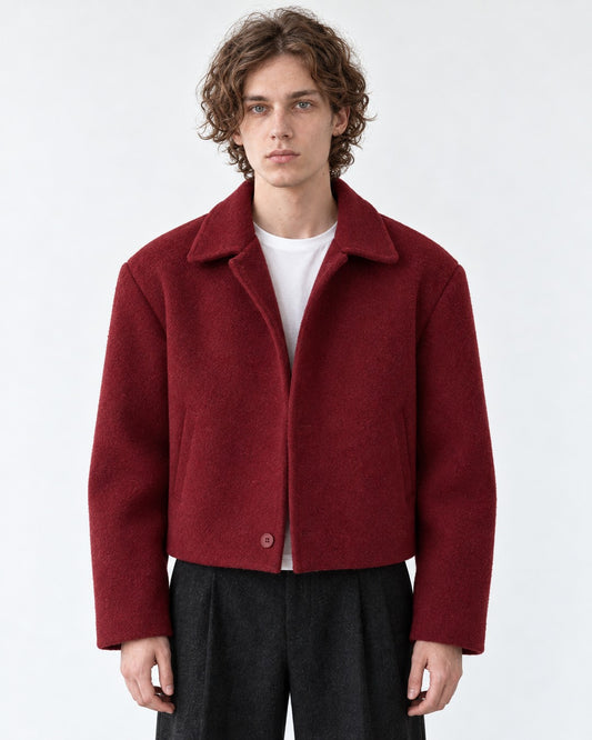 Boxy Notch-Collar Cropped Jacket