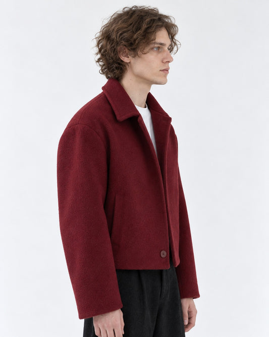Boxy Notch-Collar Cropped Jacket