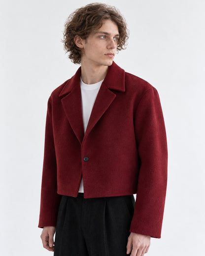 Boxy Notch-Collar Cropped Jacket