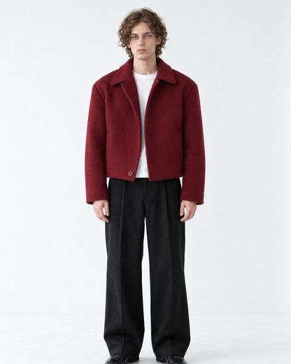 Boxy Notch-Collar Cropped Jacket