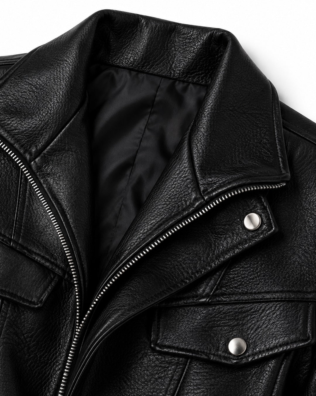 Snap Lapel Flap Pocket Cropped Jacket