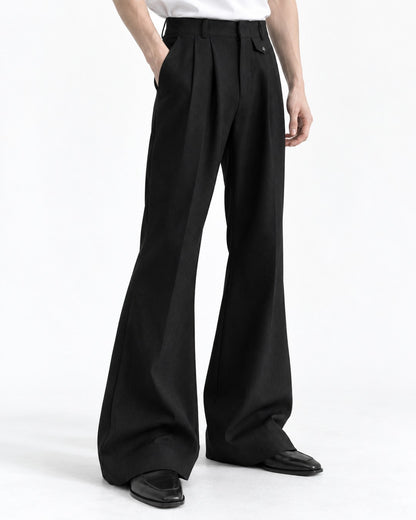 Pleated Flare Trousers