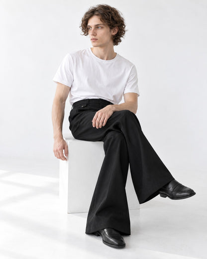 Pleated Flare Trousers