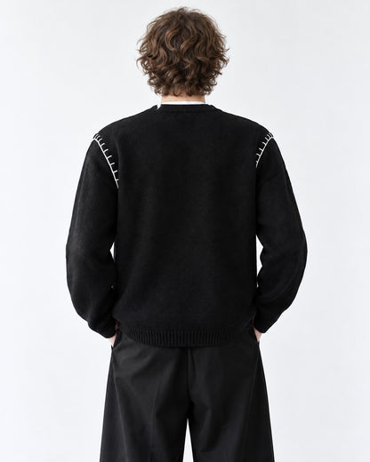 Contrast Stitch Patch Pocket Cardigan