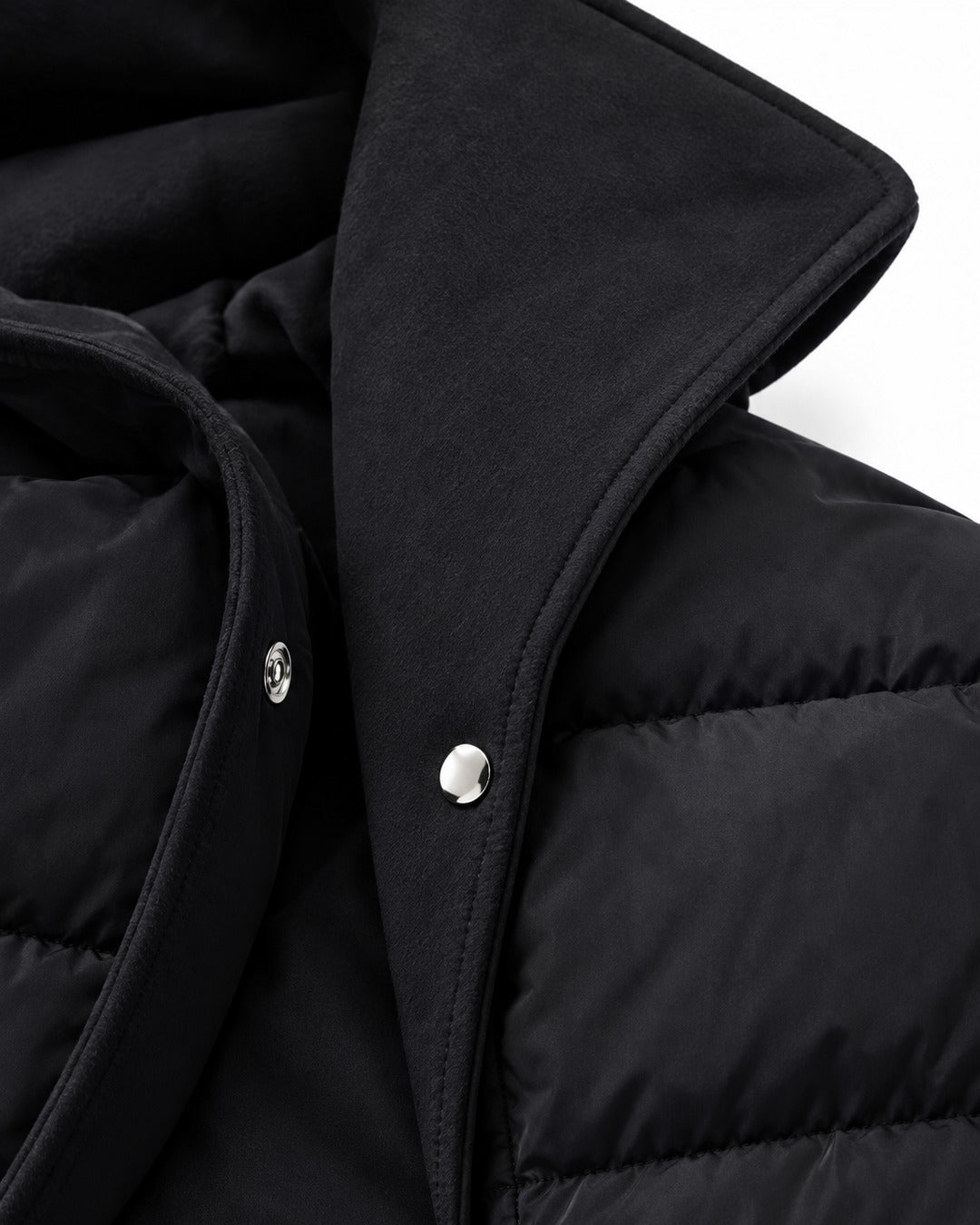 Belted Snap-Front Puffer Jacket
