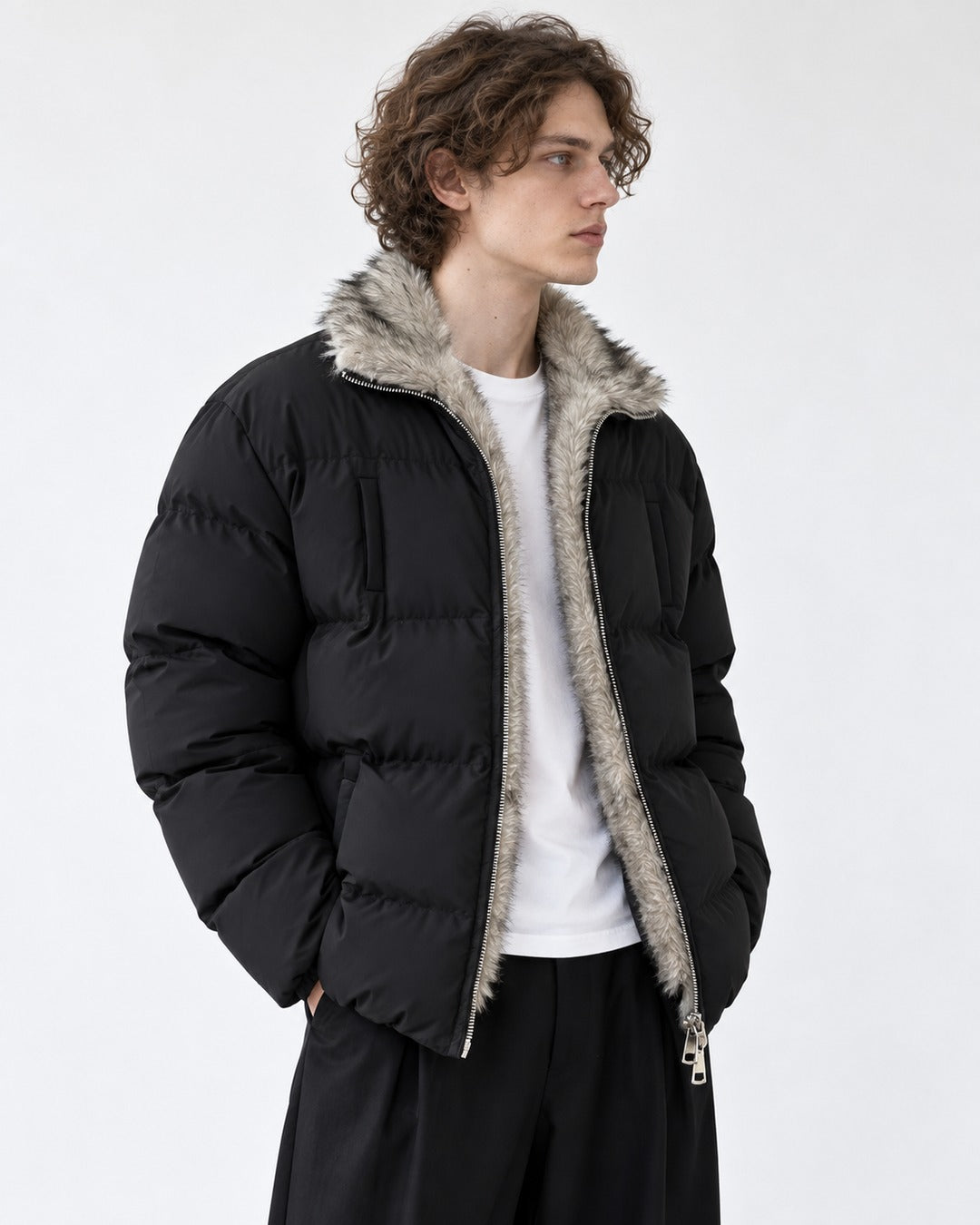 Chest-Pocket Quilted Puffer Jacket